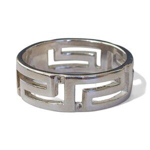 Sterling Silver Greek Key Band Ring Size 6.25
